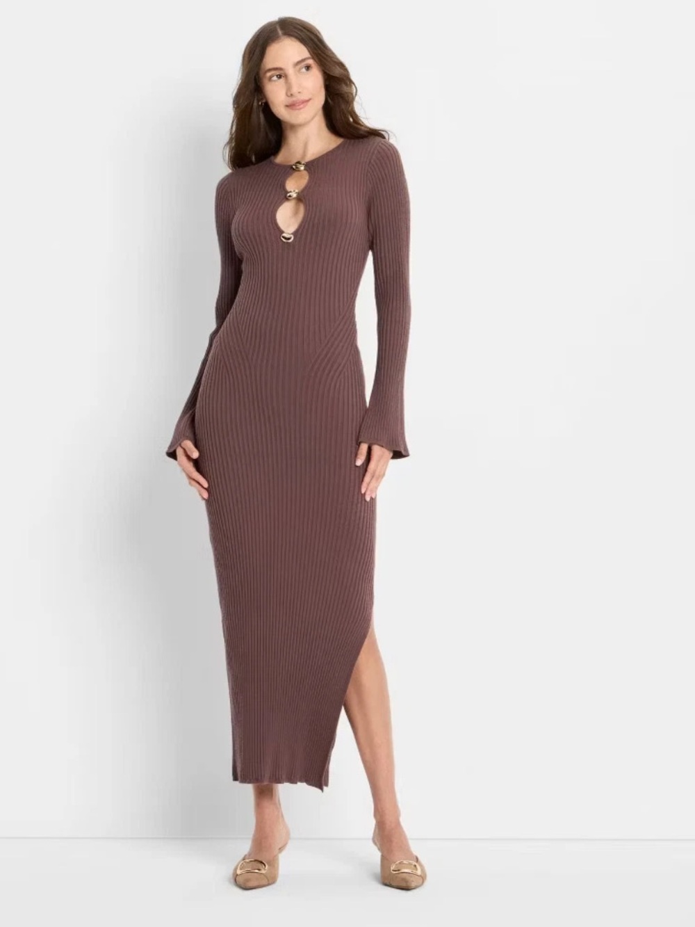 NWT Future Collective Women Ribbed Maxi Dress Size M